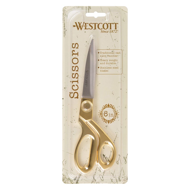 Westcott 17196 8-Inch Stainless Steel Gold Scissors For Office and Home - Image 2